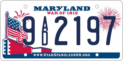 MD license plate 9AD2197