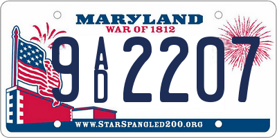 MD license plate 9AD2207