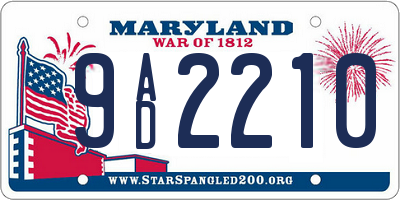 MD license plate 9AD2210