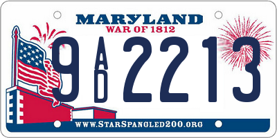MD license plate 9AD2213