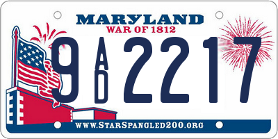 MD license plate 9AD2217