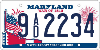 MD license plate 9AD2234