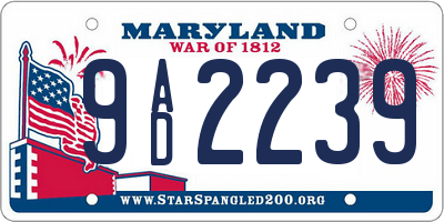 MD license plate 9AD2239