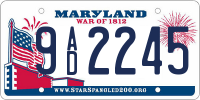MD license plate 9AD2245