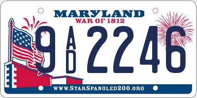 MD license plate 9AD2246