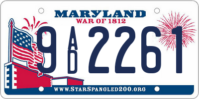 MD license plate 9AD2261