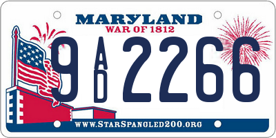 MD license plate 9AD2266