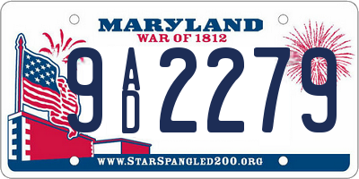 MD license plate 9AD2279