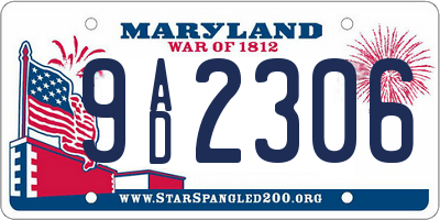 MD license plate 9AD2306