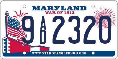 MD license plate 9AD2320
