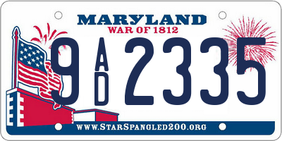 MD license plate 9AD2335