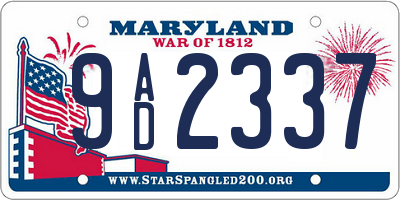 MD license plate 9AD2337