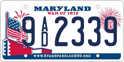 MD license plate 9AD2339