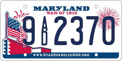 MD license plate 9AD2370
