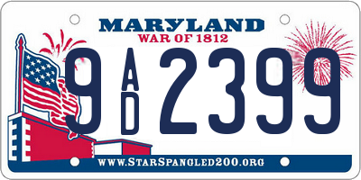 MD license plate 9AD2399