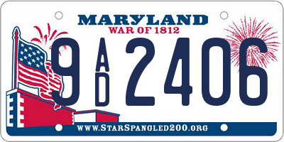 MD license plate 9AD2406