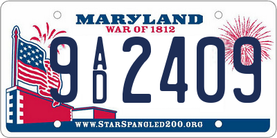 MD license plate 9AD2409