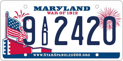 MD license plate 9AD2420