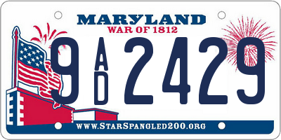 MD license plate 9AD2429