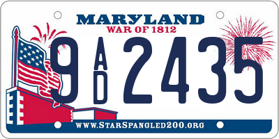 MD license plate 9AD2435