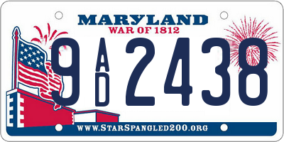MD license plate 9AD2438
