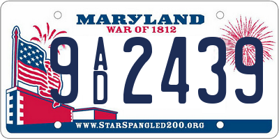 MD license plate 9AD2439
