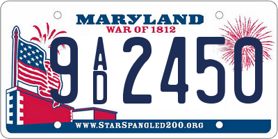 MD license plate 9AD2450