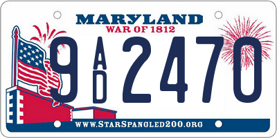 MD license plate 9AD2470