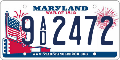 MD license plate 9AD2472