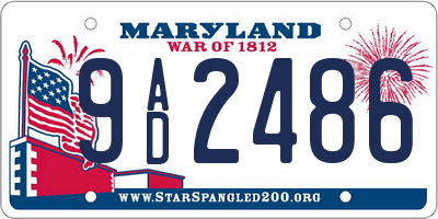 MD license plate 9AD2486