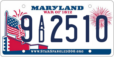 MD license plate 9AD2510