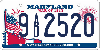 MD license plate 9AD2520