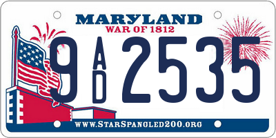 MD license plate 9AD2535