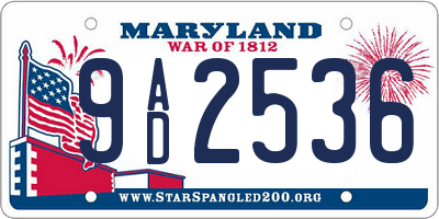 MD license plate 9AD2536