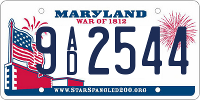 MD license plate 9AD2544