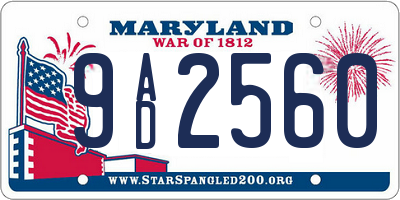 MD license plate 9AD2560