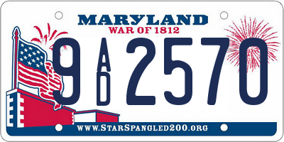 MD license plate 9AD2570