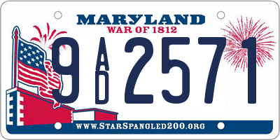 MD license plate 9AD2571