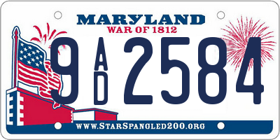 MD license plate 9AD2584