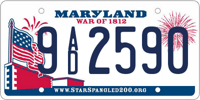 MD license plate 9AD2590