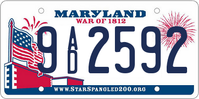 MD license plate 9AD2592