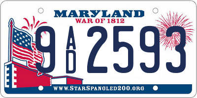MD license plate 9AD2593