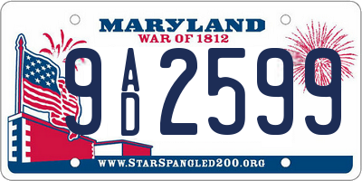 MD license plate 9AD2599