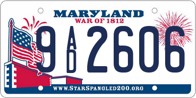 MD license plate 9AD2606