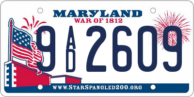 MD license plate 9AD2609