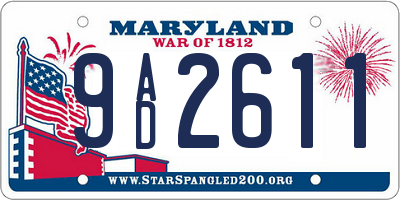 MD license plate 9AD2611