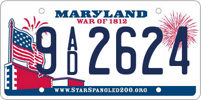 MD license plate 9AD2624