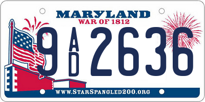 MD license plate 9AD2636