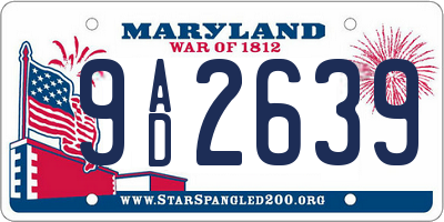 MD license plate 9AD2639