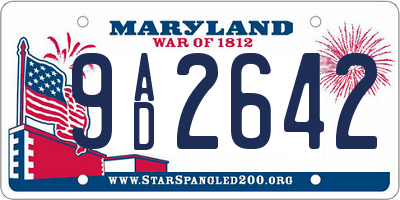 MD license plate 9AD2642